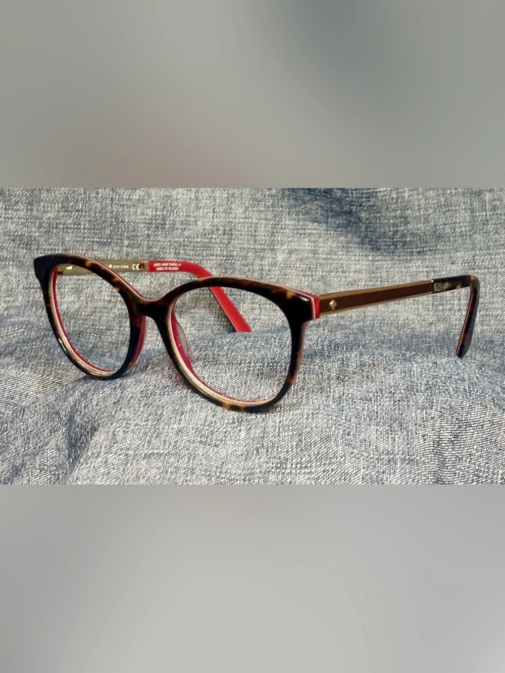 2 Pair Kate Spade Women Eyeglass Frames Cat Eye Oval Tortoiseshell Crystal Pink